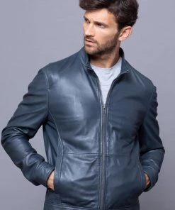 Lakeland Leather Blue Newton Leather Jacket