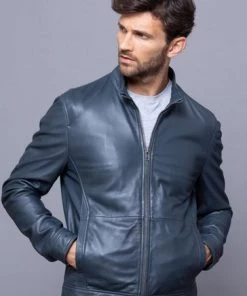 Lakeland Leather Blue Newton Leather Jacket -Lakeland Leather Sales unnamed file 567