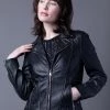 Lakeland Leather Newby Centre Zip Leather Biker Jacket Black -Lakeland Leather Sales unnamed file 596