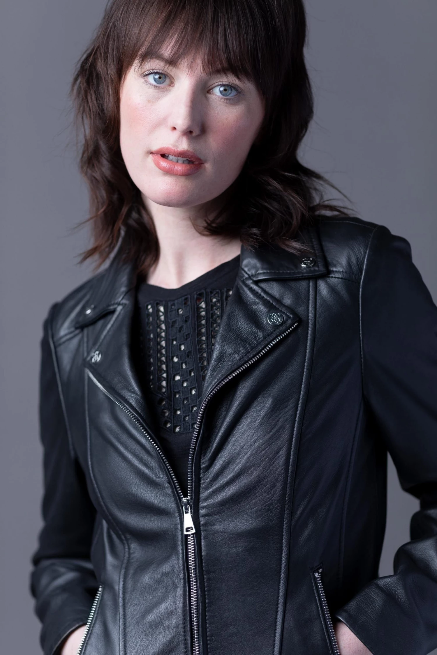 Lakeland Leather Newby Centre Zip Leather Biker Jacket Black 7 Lakeland Leather Newby Centre Zip Leather Biker Jacket Black - Image 5