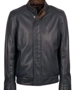 Lakeland Leather Swinside Leather Bomber Jacket In Navy -Lakeland Leather Sales unnamed file 623