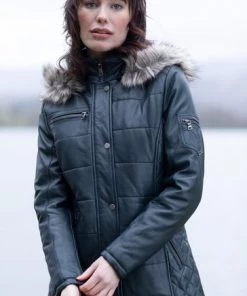 Lakeland Leather Fairfield Hooded Padded Leather Coat Navy Blue 17 Lakeland Leather Fairfield Hooded Padded Leather Coat Navy Blue -Lakeland Leather Sales unnamed file 667