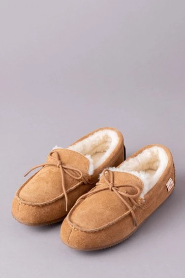 Lakeland Leather Mens Sheepskin Moccasin Slippers Grey 6 Lakeland Leather Mens Sheepskin Moccasin Slippers Grey - Image 4