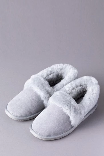 Lakeland Leather Ladies Sheepskin Cuff Slippers Light Grey 8 Lakeland Leather Ladies Sheepskin Cuff Slippers Light Grey - Image 6