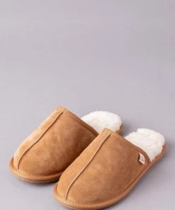 Lakeland Leather Mens Sheepskin Slider Slippers Grey