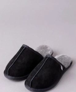 Lakeland Leather Mens Sheepskin Slider Slippers Grey -Lakeland Leather Sales unnamed file 743