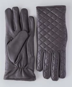 Lakeland Leather Laura Quilted Leather Gloves Brown