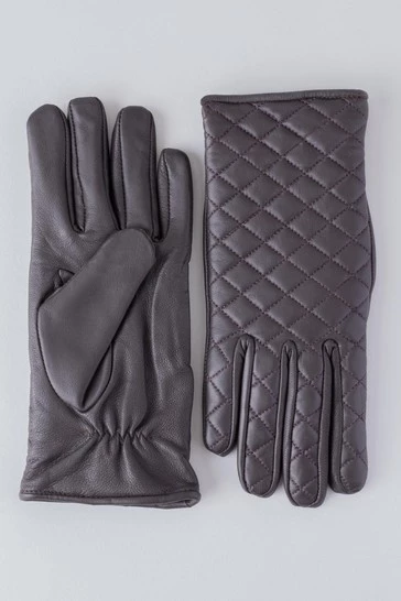 Lakeland Leather Laura Quilted Leather Gloves Brown 5 Lakeland Leather Laura Quilted Leather Gloves Brown - Image 4