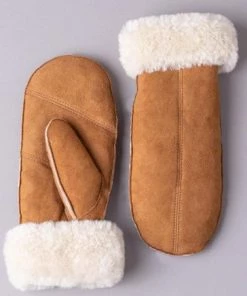 Lakeland Leather Ladies Sheepskin Mittens With Seam Brown -Lakeland Leather Sales unnamed file 814