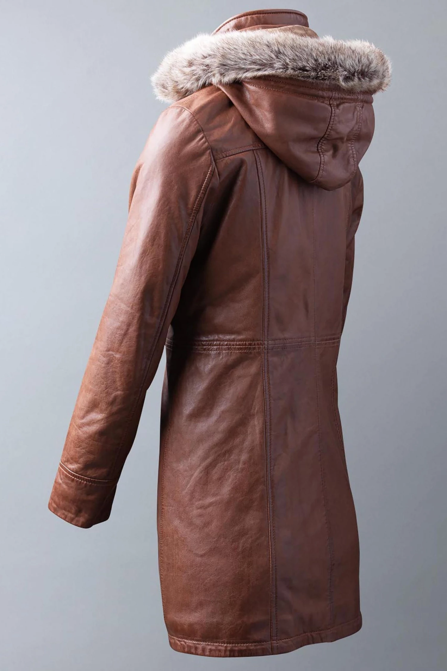 Lakeland Leather Ravensworth Long Leather Coat In Tan 8 Lakeland Leather Ravensworth Long Leather Coat In Tan - Image 7