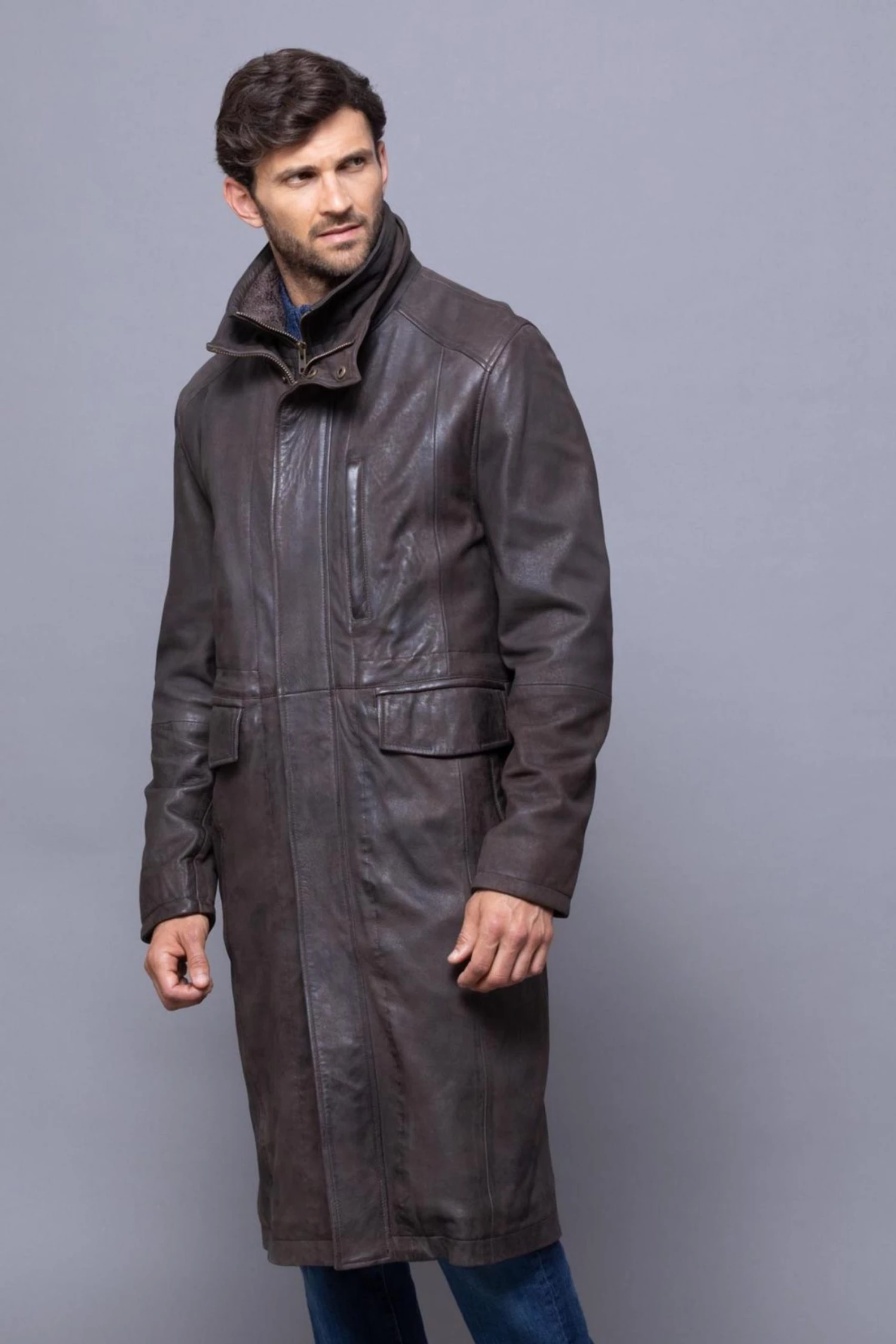 Lakeland Leather Kirkland Long Brown Leather Coat 3 Lakeland Leather Kirkland Long Brown Leather Coat