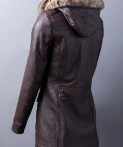 Lakeland Leather Dockray Hooded Leather Duffle Coat In Brown -Lakeland Leather Sales unnamed file 837 scaled