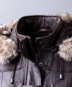 Lakeland Leather Dockray Hooded Leather Duffle Coat In Brown -Lakeland Leather Sales unnamed file 838 scaled