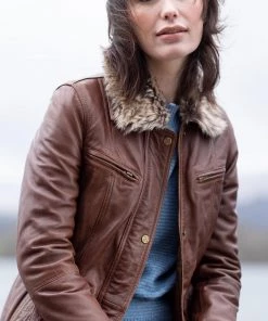 Lakeland Leather Tirril Tan Brown Belted Leather Coat In Tan -Lakeland Leather Sales unnamed file 857 scaled