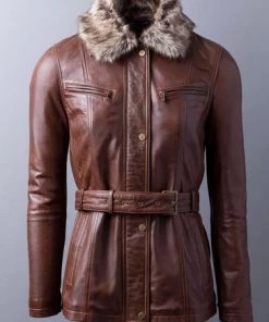 Lakeland Leather Tirril Tan Brown Belted Leather Coat In Tan -Lakeland Leather Sales unnamed file 862