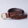Lakeland Leather Tan Brown Embossed Leather Belt -Lakeland Leather Sales unnamed file 863