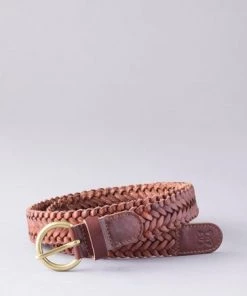 Lakeland Leather Waverton Leather Woven Belt Navy Blue -Lakeland Leather Sales unnamed file 903