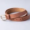 Lakeland Leather Tan Brown Lazer Cut Leather Belt