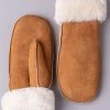Lakeland Leather Ladies Classic Sheepskin Mittens Tan Brown