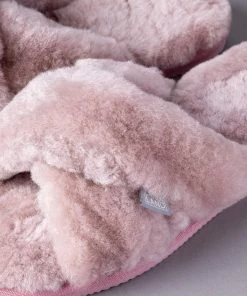 Lakeland Leather Ladies Sheepskin Cross-Over Mule Slippers Pink -Lakeland Leather Sales unnamed file 922 scaled