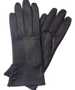 Lakeland Leather Beatrice Button Detail Leather Gloves In Black -Lakeland Leather Sales unnamed file 972