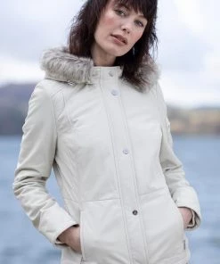Lakeland Leather Armathwaite Leather Coat In White