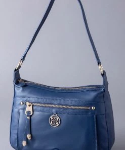 Lakeland Leather Navy Blue Cartmel II Leather Shoulder Bag